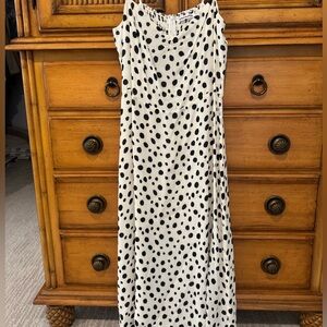 Reformation Black and White Polka Dot Midi Dress - Size 12